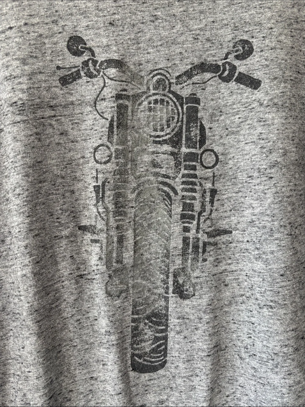 Banana Republic Gray Heather Motorcycle Graphic Crew Tee